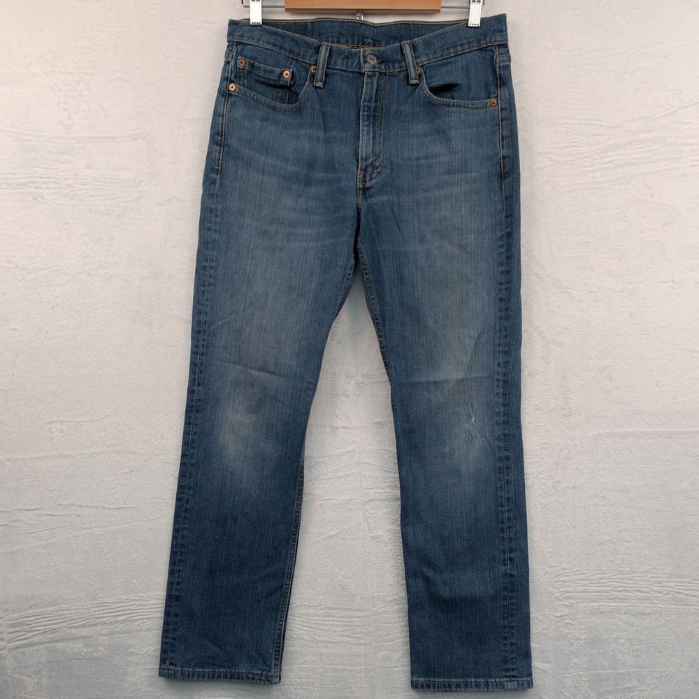Levi's 514 Jeans Men's 32x30 Blue Straight Stretch Button Fly Workwear Red Tab
